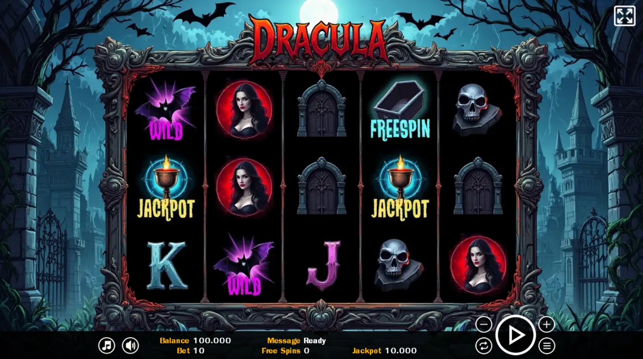 Dracula slot gameplay screenshot